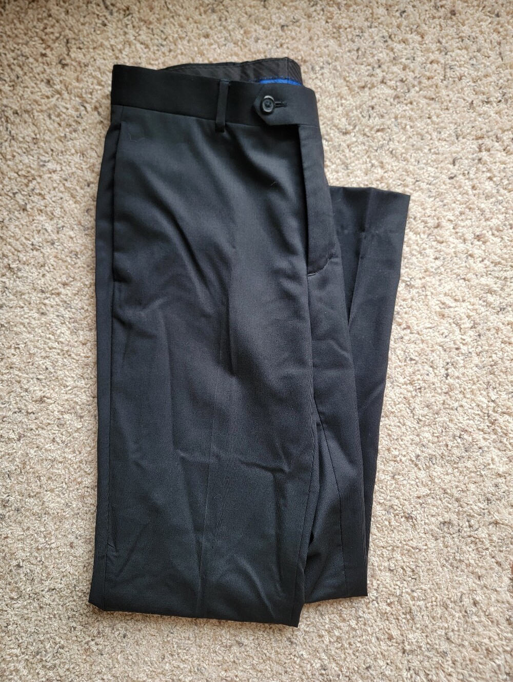 Men's Egara 100% Wool Black Dress Pants - Classic Tailored Fit - Size 30 Waist